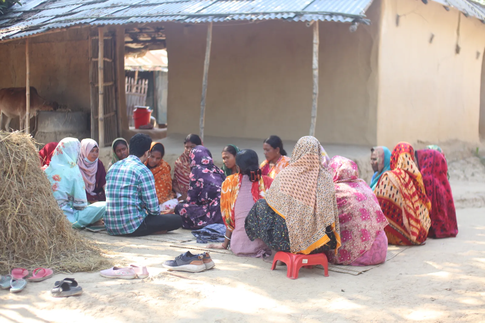 Women group meeting as part of their locally-led adaptation plan development