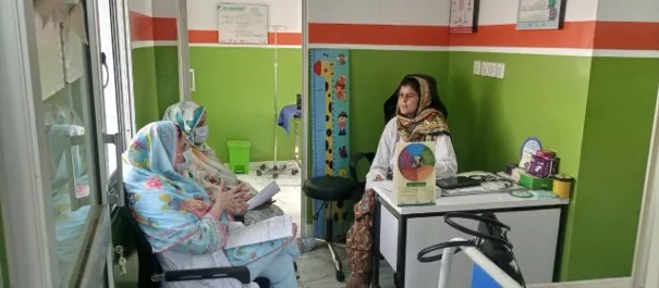 A one-room clinic in operation