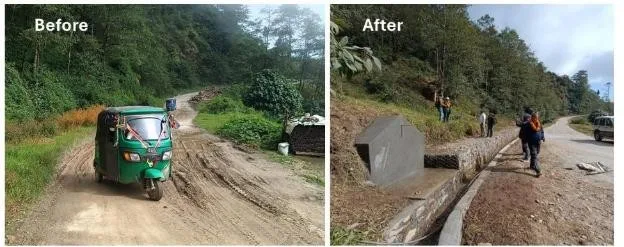 El borde de la carretera antes y después de RoSPro
