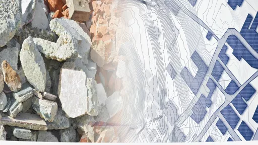 rubble and plans