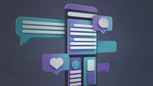 social media graphics and phone