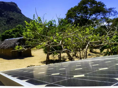 solar panels in rural setting